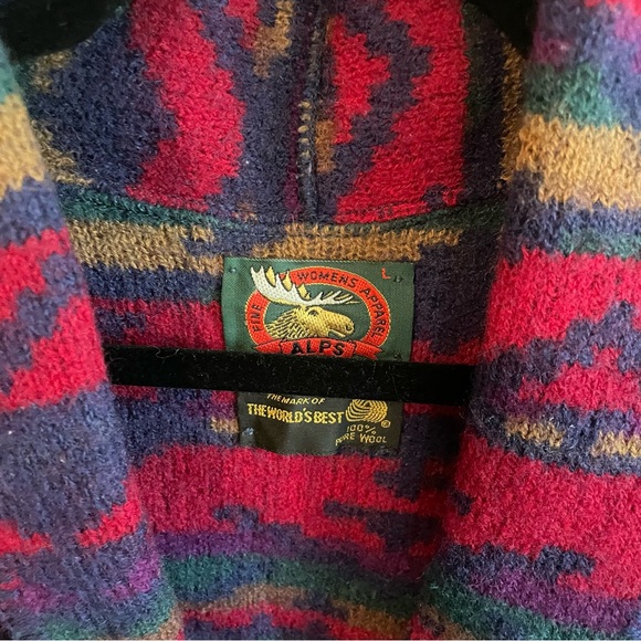 Vintage Alps Geometric Wool Vest L - Picture 2 of 5